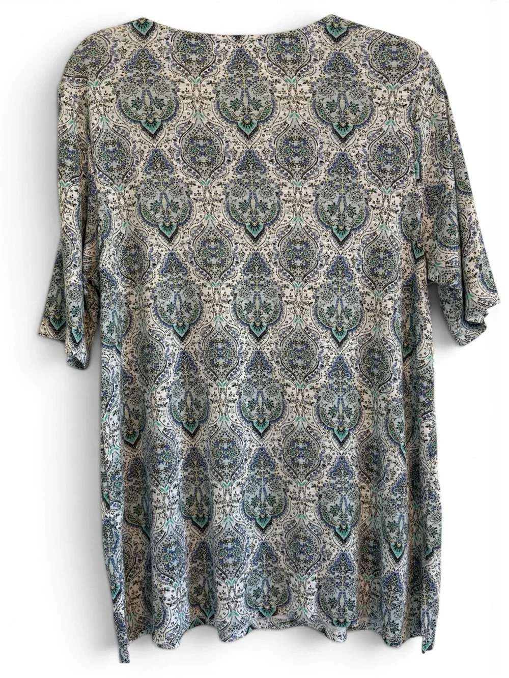 J. Jill Pima Slub Scoop Neck Side Slit Tee Size Large - Picture 3 of 9